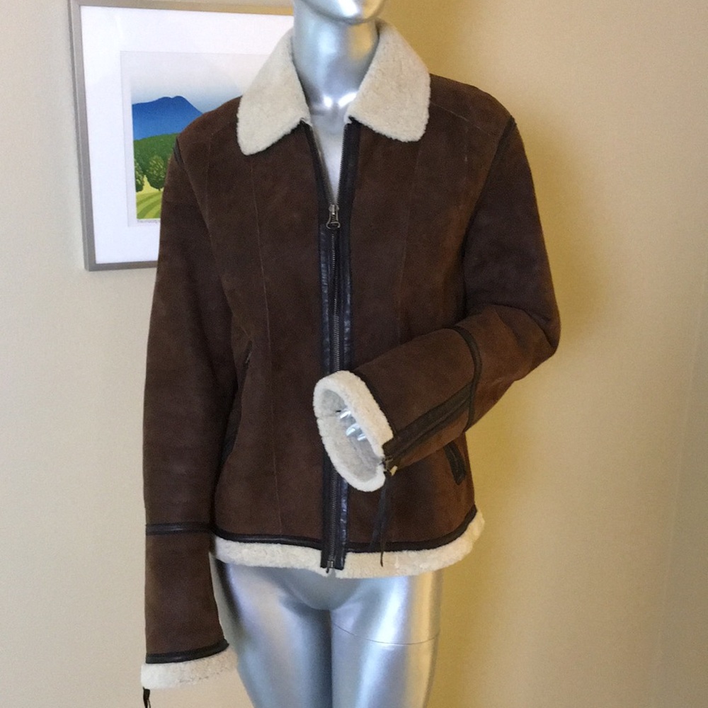 FACONNABLE | Women's Genuine Shearling Bomber Jacket - Picture 11 of 17